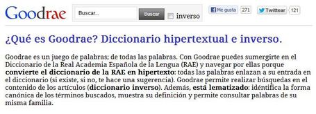 Goodrae - Diccionario hipertextual e inverso basado en el de la Real Academia Espa&ntilde;ola de la Lengua - RAE | E-learning, Moodle y la web 2.0 | Scoop.it