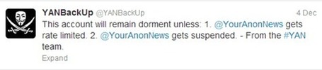 Well this should be interesting: Anonymous account (YourAnonNews) suspended by Twitter - Geek Slop | Brian's Science and Technology | Scoop.it