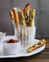 Garlic Bread "Fries" with Marinara "Ketchup" Recipe - Grace Parisi | Food & Wine | &Agrave; Catanada na Cozinha Magazine | Scoop.it