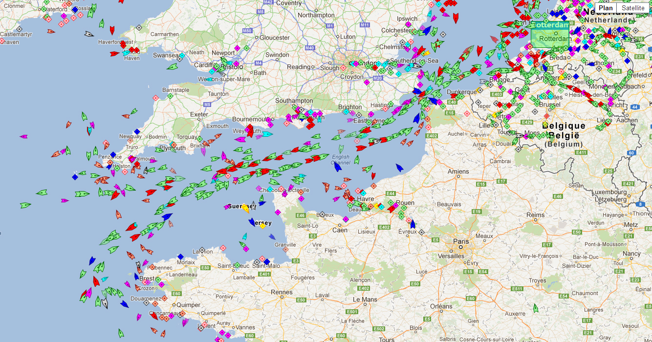 Carte en temps réel des navires AIS