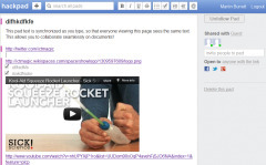 Hackpad:  superb collaborative notepad site. Easily link to videos, audio, images, websites and other notepad pages. | Social Reading & Writing: cultural techniques with social networks | Scoop.it