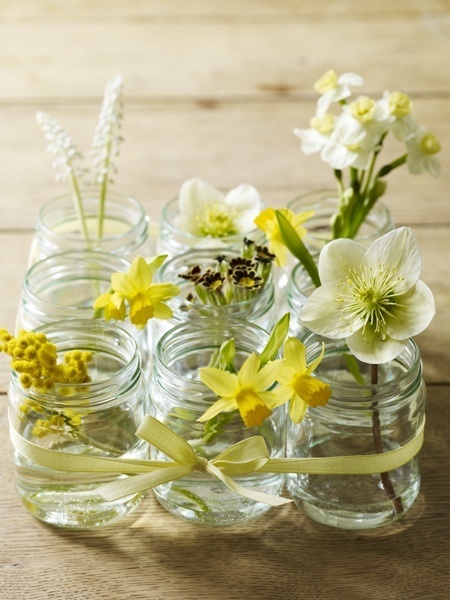 Simple cute center pieces perfect for an outdoor wedding