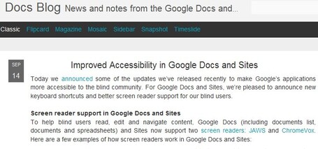 Docs Blog: Improved Accessibility in Google Docs and Sites | Inclusive teaching and learning | Scoop.it