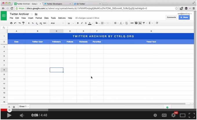 Easy Way to Import and Save Tweets and Hashtags into Google Drive