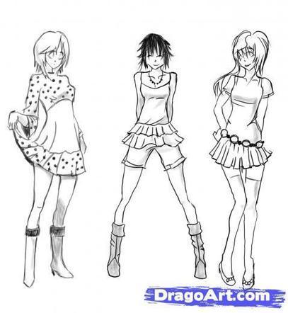 Step 15. How to Sketch Anime Clothes | Drawing References and ...