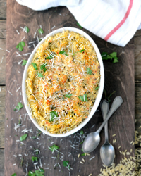Creamy Baked Orzo with Goat Cheese Recipe | &Agrave; Catanada na Cozinha Magazine | Scoop.it