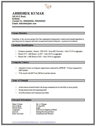 Resume Format Pdf Or Doc Over 10000 CV and Resume Samples with Free Download: Graduate Resume Format