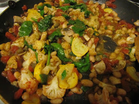 Albion Cooks: White Bean Summer Stew in a Tomato-Caper-Olive Sauce