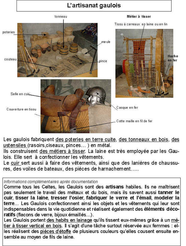 L artisanat Gaulois Les métiers gauloi