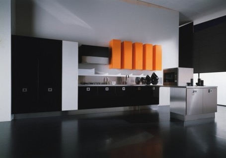 Kitchen Design Grey Colour on How To Design Elegant Kitchen With Grey  Black And Orange Color