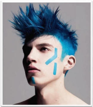 Blue Black Hair Men