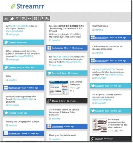 Votre activit&eacute; sur r&eacute;seaux sociaux r&eacute;sum&eacute;e sur une page avec Streamrr | Je, tu, il... nous ! | Scoop.it