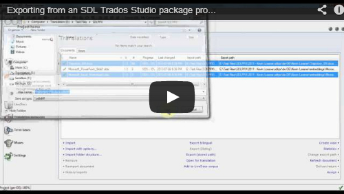 (CAT) (VIDEO) – Exporting From An SDL Trados Studio Package Project In ...