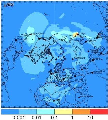 (Eng trad) Potentiel de dispersion du nuage radioactif dans l'hémisphère Nord | surface de rayonnement | FUKUSHIMA INFORMATIONS | Scoop.it