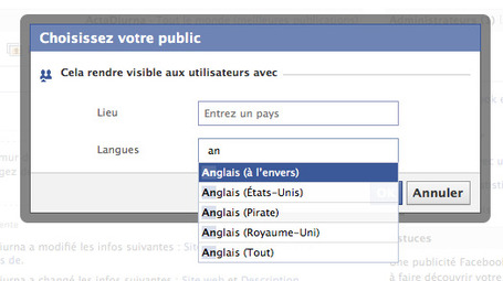 Astuce : G&eacute;rer le multilinguisme sur votre mur Facebook | M&eacute;dias sociaux, r&eacute;seaux sociaux, SMO, SMA, SMM&hellip; | Scoop.it