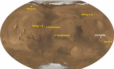 Map showing where Curiosity will land on Mars | Vulbus Incognita Magazine | Scoop.it