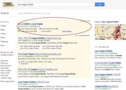 Google plants Hotel Finder tool right above every other ad | L'info de la semaine | Scoop.it
