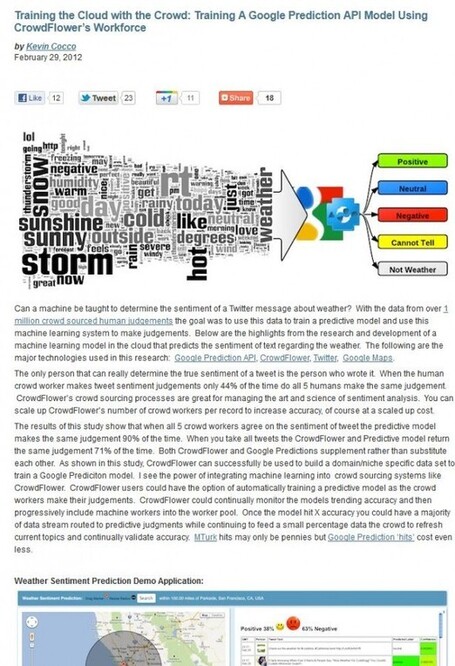 Training the Cloud with the Crowd: Training Google Prediction API using CrowdFlower's Workforce | Augmented Collective Intelligence | Scoop.it