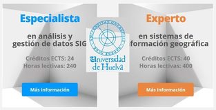 Abierto plazo de reserva de plaza de los Títulos propios Especialista/Experto SIG de la Universidad de Huelva