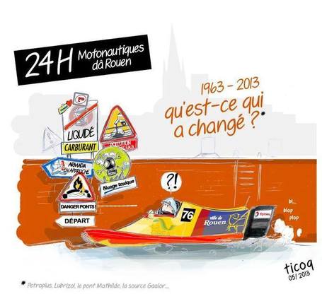 dessin Ticoq |  Les 24H motonautiques d&acirc; Rouen ont 50 ans ! | Rouen | Scoop.it
