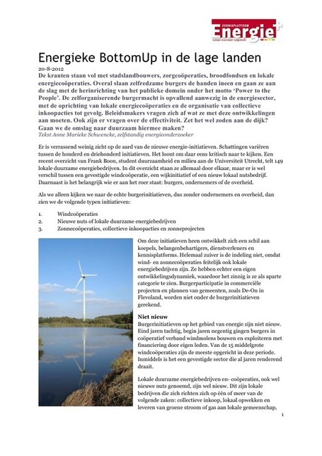 Nieuwe nuts in Nederland - Energie+, kennisplatform lokaal duurzaam opgewekt | energieke samenleving | Scoop.it