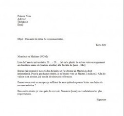 de lettre de recommandation | Exemples de CV | cv lettre de motivation ...