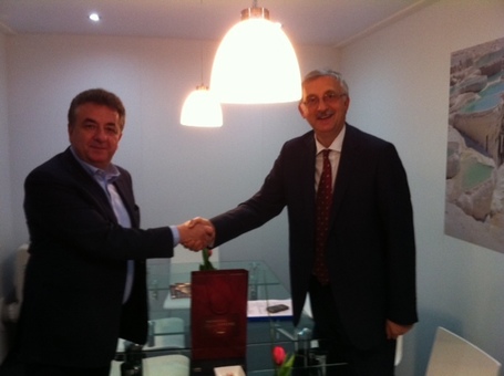 Governor Arnaoutakis w/ Mr Osazlan, Secretary General of Turkey's Tourism | IncredibleCrete | Scoop.it