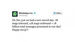 WhatsApp processes an impressive 18B messages on New Year&rsquo;s Eve | MobileandSocial | Scoop.it