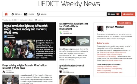 Nov 1 - IJEDICT Weekly News is out | Studying Teaching and Learning | Scoop.it