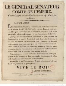 Document - Proclamation du g&eacute;n&eacute;ral de Latour-Maubourg annon&ccedil;ant aux Normands l'abdication de Napol&eacute;on et le r&eacute;tablissement des Bourbons | HistoGraphe | GenealoNet | Scoop.it