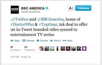 BBC America, Twitter reach first 'in-tweet branded video' deal for a TV series | Social TV, Transmedia, Broadcast Trends | Scoop.it