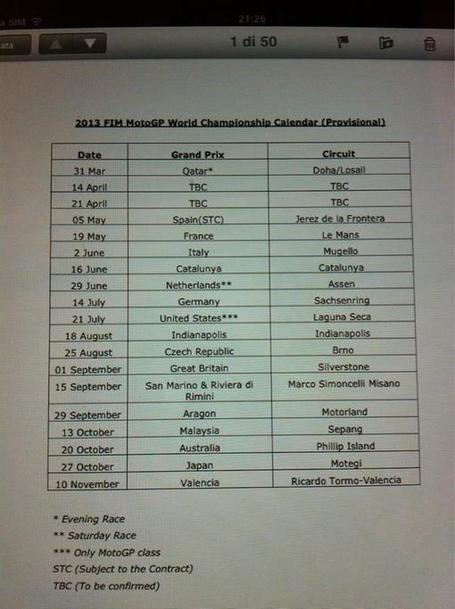 Twitter / LorisCapirossi1| Hey guys look at the provisional 2013 MotoGP | Desmopro News | Scoop.it