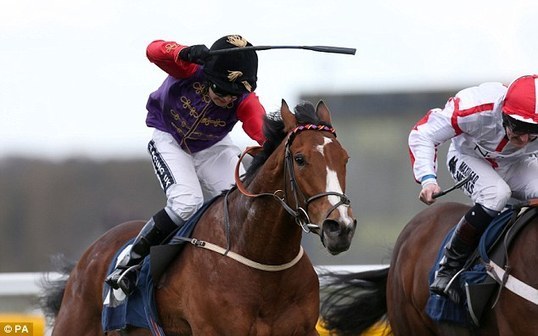 The Queen celebrates visit to Newbury with a winner