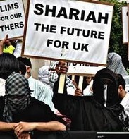 Manifestación a favor de la sharia en el Reino Unido