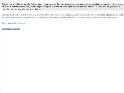 Audacity - Recursos educ.ar | NTICs en Educaci&oacute;n | Scoop.it