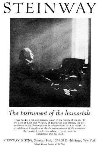 Steinway & Sons and the Immortal Campaign &ldquo;The Instrument of the Immortals&rdquo; Advertising Campaign Raymond Rubicam | A Cultural History of Advertising | Scoop.it
