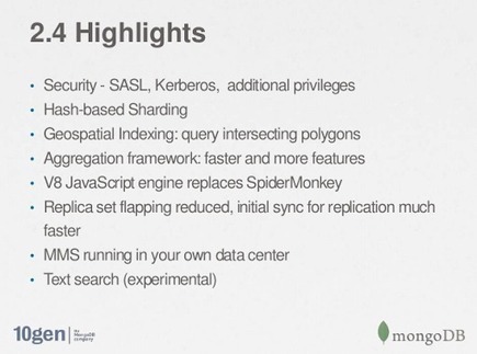 MongoDB 2.4 Highlights | EEDSP | Scoop.it