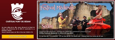 Ch&acirc;teau Fort de Sedan - Festival M&eacute;di&eacute;val - 18 & 19 mai 2013 | Revue de Web par ClC | Scoop.it