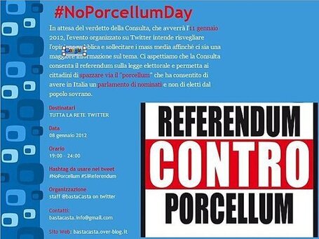 #NoPorcellumDay on Twitter - 8 gennaio 2012 | Stop alla CASTA | Scoop.it