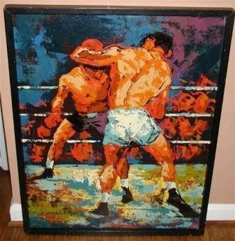 Huge, cool boxing painting by Jack Laird.  leroy neiman style ca 1960's | Alcoholic Outsider Artist | Scoop.it