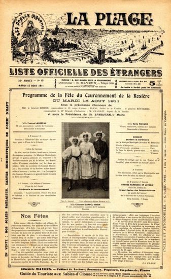 Archives municipales : Le journal la plage (1876-1924) consultable en ligne sur le site de la ville des Sables | L'&eacute;cho d'antan | Scoop.it