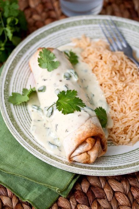 Beef Burritos with Poblano Queso | Tide and Thyme
