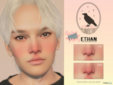 Ethan Blush BOM For Lelutka EvoX December 2022 Gift by Misunderstood | Teleport Hub - Second Life Freebies | Second Life Freebies | Scoop.it