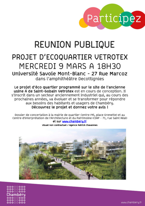 Chambéry : "Université Savoie Mont-Blanc, 09/03/16, Projet d'écoquartier VETROTEX | Ce monde à inventer ! | Scoop.it
