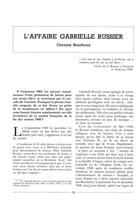 L'affaire Gabrielle Russier | J'écris mon premier roman | Scoop.it