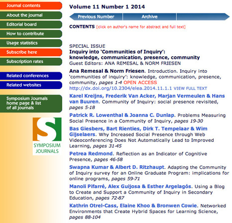 E-Learning - Special Issue: Inquiry into Communities of Inquiry | Digital Delights | Scoop.it