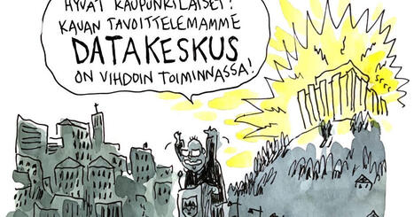 Ville Rannan pilapiirros: Datakeskus p&ouml;r&auml;ht&auml;&auml; k&auml;yntiin | HS.fi | 1Uutiset - Lukemisen t&auml;hden | Scoop.it