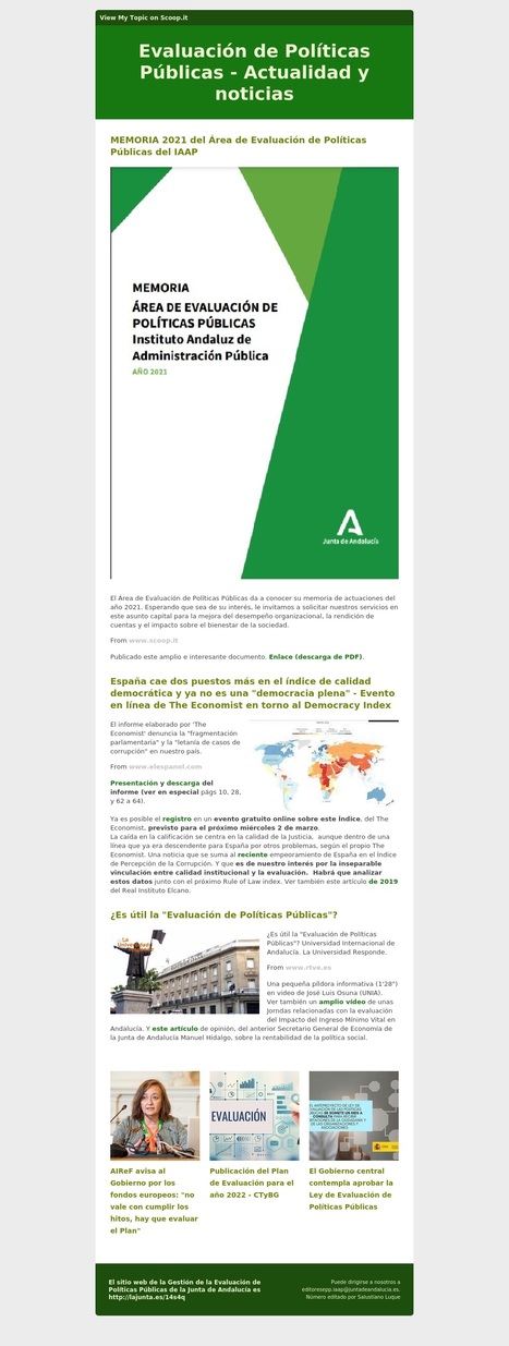 Boletín nº81 de Evaluación de Políticas Públicas. Actualidad y noticias | Evaluación de Políticas Públicas - Actualidad y noticias | Scoop.it