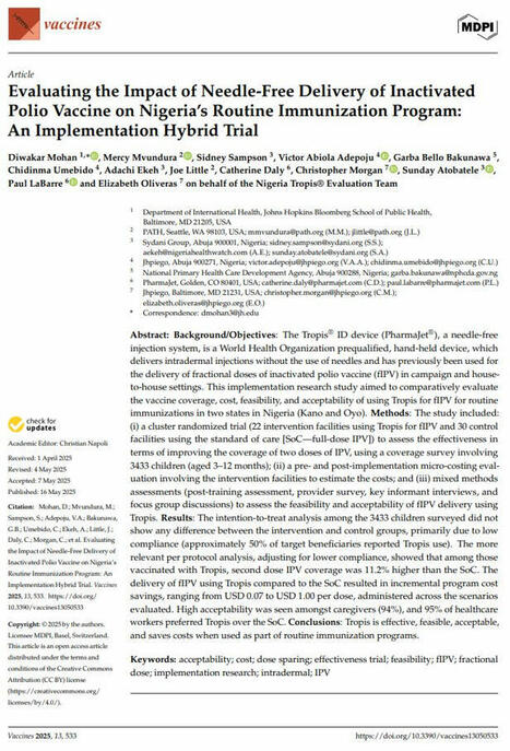 A recent study explores the impact of needle-free delivery of fractional… | Immunization Economics | Hésitations Vaccinales: Observatoire HESIVAXs | Scoop.it