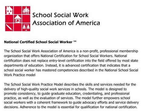 National Certified School Social Worker ™ | School Social Work Rules, Regulations, Models and Standards | Scoop.it